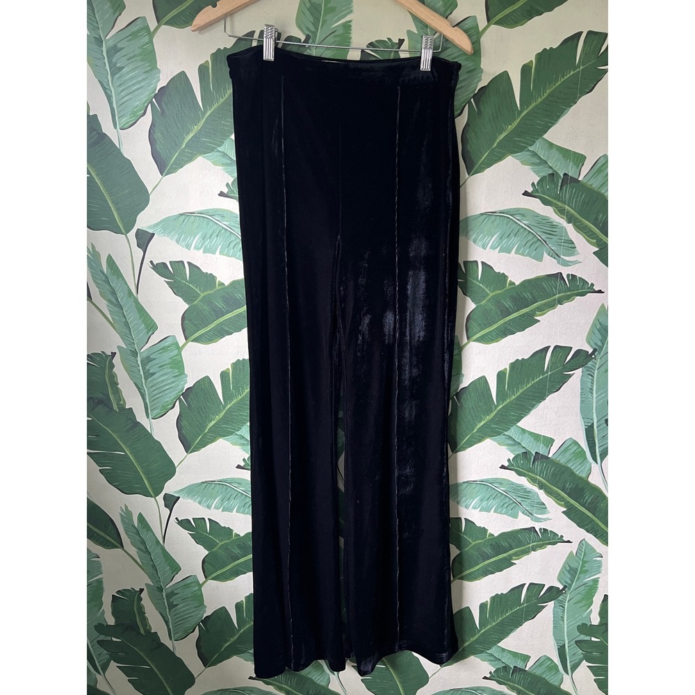 Vici Flying Tomato Velvet Wide Leg Pants Women Large Black NWOT